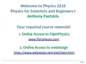 Physics 2210 Physics 2210