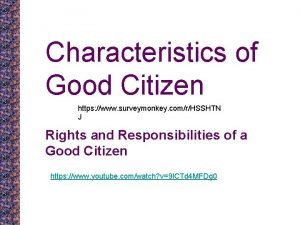Characteristics of responsible citizen