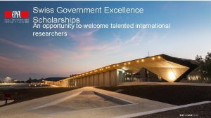 Swiss excellence scholarship