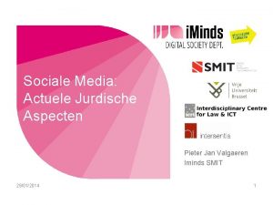 Sociale Media Actuele Jurdische Aspecten Pieter Jan Valgaeren