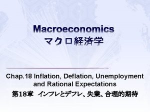 Macroeconomics Chap 18 Inflation Deflation Unemployment and Rational