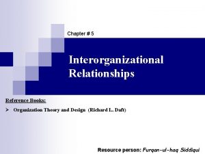 Interorganizational relationships framework