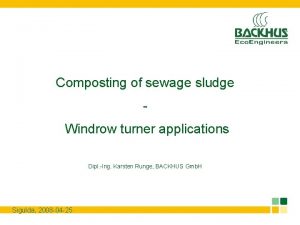 Composting of sewage sludge Windrow turner applications Dipl