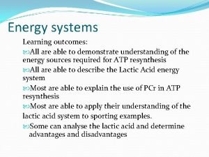 Lactate system Lactate system