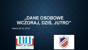 DANE OSOBOWE WCZORAJ DZI JUTRO Kielce 05 02