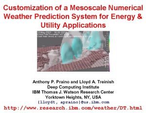 Customization of a Mesoscale Numerical Weather Prediction System