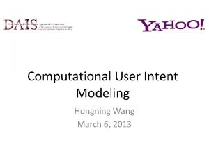 User intent modeling