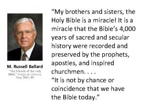 The miracle of the holy bible ballard