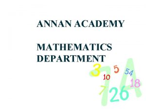Annan academy teachers