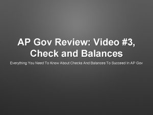 Checks and balances examples ap gov