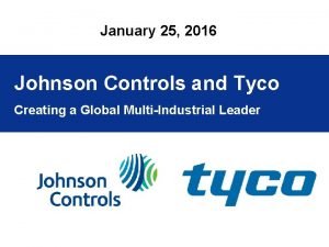 January 25 2016 Johnson Controls and Tyco Click