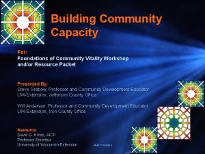 Community vitality definition