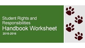 Rights and responsibilities worksheet