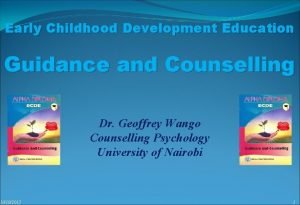 Early Childhood Development Education Guidance and Counselling 10102015