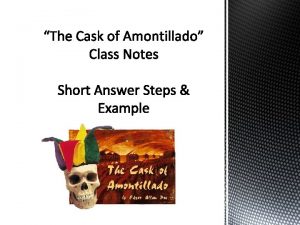 The cask of amontillado plot diagram
