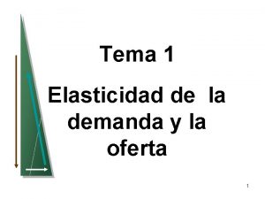 Tema 1 Elasticidad de la demanda y la