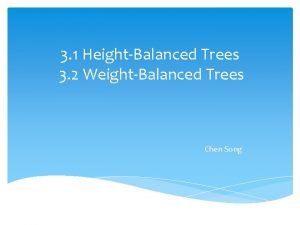 Weight balanced tree