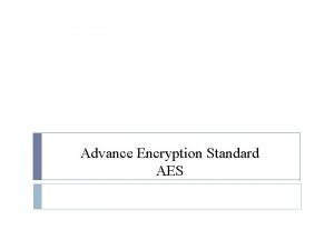 Advance Encryption Standard AES Topics Origin of AES