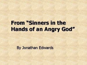 Personification in the sinners in the hands of an angry god