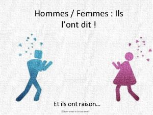 Hommes Femmes Ils lont dit Diaporama PPS ralis