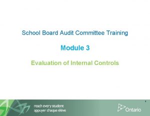 School Board Audit Committee Training Module 3 Evaluation