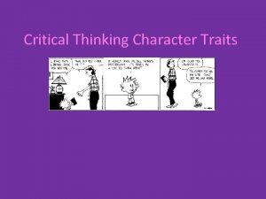 Critical Thinking Character Traits Nosich Chapter 1 Intellectual