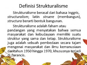 Apa itu structuralism