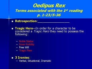 Oedipus rex summary