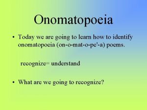 Onomatopoeia in poems