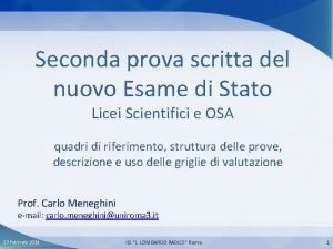 Seconda prova scritta del nuovo Esame di Stato