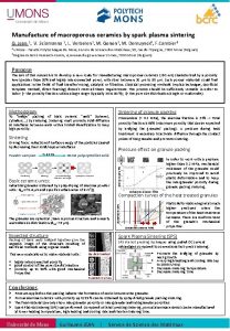 Manufacture of macroporous ceramics by spark plasma sintering