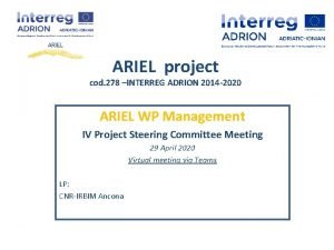 ARIEL project cod 278 INTERREG ADRION 2014 2020