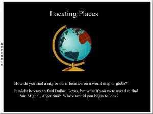 Locating places on earth