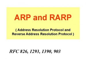 Arp and rarp in computer networks