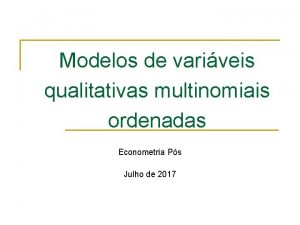 Modelo multinomial Modelo multinomial