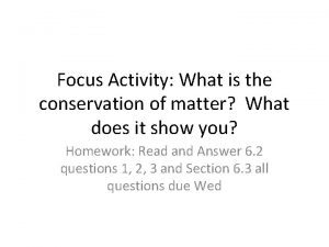 Focus activity