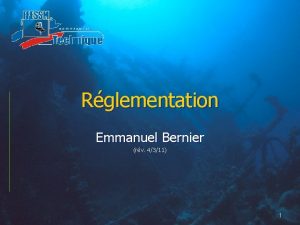 Rglementation Emmanuel Bernier rv 4311 1 Plan du