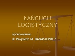 ACUCH LOGISTYCZNY opracowanie dr Wojciech M BANASIEWICZ POJCIE