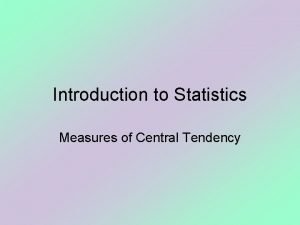 Measures of central tendency