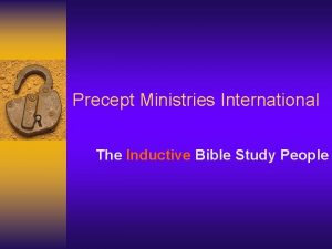 Precept Ministries International The Inductive Bible Study People