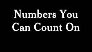 Numbers You Can Count On Natural Numbers Integers