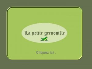 Allégorie de la grenouille sourde Allégorie de la grenouille sourde
