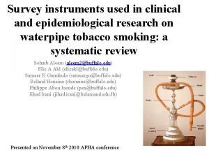 Survey instruments used in clinical and epidemiological research