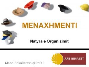 MENAXHMENTI Natyra e Organizimit Mr sci Sokol Krasniqi