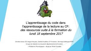 Lapprentissage du code dans lapprentissage de la lecture