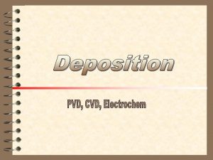 Overview 4 processes Physical Vapor Deposition PVD Chemical Overview 4 processes Physical Vapor Deposition PVD Chemical