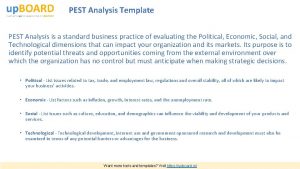 PEST Analysis Template PEST Analysis is a standard