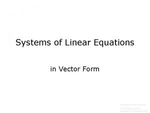 Vector form