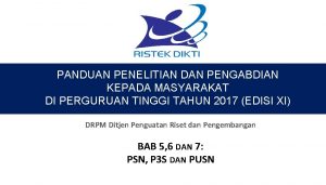 PANDUAN PENELITIAN DAN PENGABDIAN KEPADA MASYARAKAT DI PERGURUAN