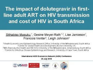 The impact of dolutegravir in firstline adult ART